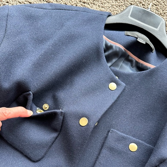 J.Crew Relaxed Lady Jacket in Double Serge Wool - Size 00 - Navy - Picture 9 of 9